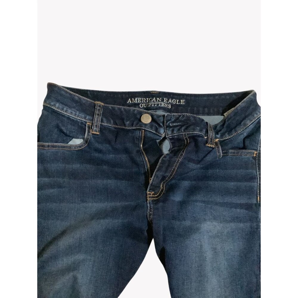 American Eagle Hi-Rise Jegging Jeans Size 12 Dark Wash Stretch Denim Slim Fit